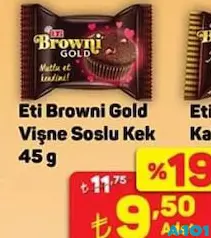 ETİ BROWNİ GOLD VİŞNE SOSLU KEK 45 G ETİ BROWNİ GOLD VİŞNE SOSLU KEK 45 G